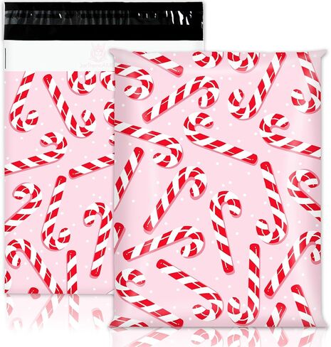 100Pcs Christmas Poly Mailers 10 x 13 Inch Pink Santa Claus Bow Coquette Envelope Mailers Xmas Self-Sealing Plastic Packaging Mailing Bags For Small Business Clothing in Saudi Arabia