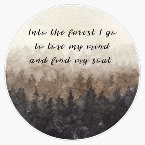 MAGNET Into The Forest I Go To Lose My Mind And Find My Soul Magnetic Vinyl Sticker Decal Magnet 5" in Saudi Arabia
