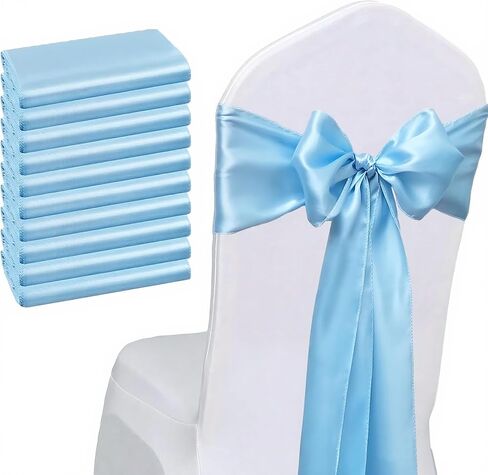 Pack of 50 Wedding Satin Chair Sashes Blush Pink Bows 7x108inch Ribbon Fabric Bands for Banquet Party Hotel Restaurant Ceremony Event Chairs Knots Ties Decorations - Blush Pink, 50PCS in Kuwait