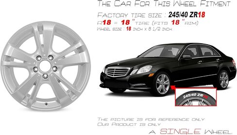 New Single FRONT 18" 18x8.5 Inch Alloy Wheel for 2012-2013 Mercedes-Benz E300 E350 E400 E550 | OEM Design Replacement Rim | Silver Finish | Direct Fit - OE Stock Specs | 85258 in Saudi Arabia