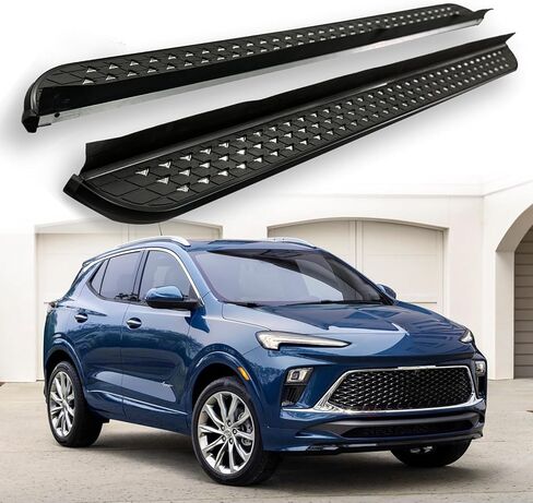 عتبات جانبية للوحة الجري لسيارة Buick Encore GX 2021-2025، قضبان Nerf سوداء، دواسات مساعدة دخول السيارة (أسود) in Kuwait