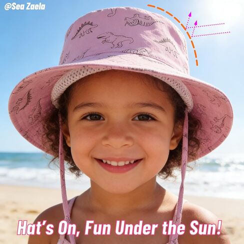 Baby Toddler Sun Protective Bucket Hat Wide Brim Outdoor Camping Boys Girls | Kids Beach Hats UPF 50+ Summer Essentials Adjustable hats Age 0-8 Years in Saudi Arabia