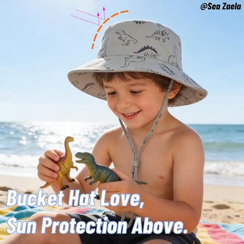 Baby Toddler Sun Protective Bucket Hat Wide Brim Outdoor Camping Boys Girls | Kids Beach Hats UPF 50+ Summer Essentials Adjustable hats Age 0-8 Years in Saudi Arabia