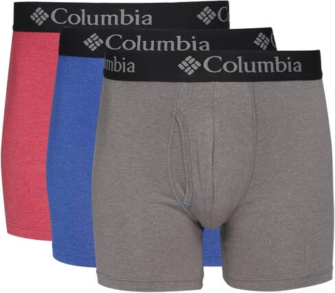 Columbia Men's Performance Stretch Boxer Briefs 3 Pair, Black/Port Royale/India Ink, XX-Large in Saudi Arabia