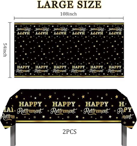 Egami 2pcs Retirement Tablecloth for Bladies and Gentlemen Retirement Party Supplies Decorations 108 inches x 54 inches for Retirement Party Supplies in Saudi Arabia