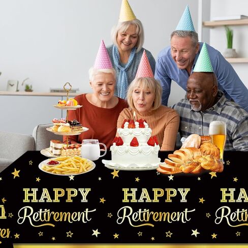 Egami 2pcs Retirement Tablecloth for Bladies and Gentlemen Retirement Party Supplies Decorations 108 inches x 54 inches for Retirement Party Supplies in Saudi Arabia