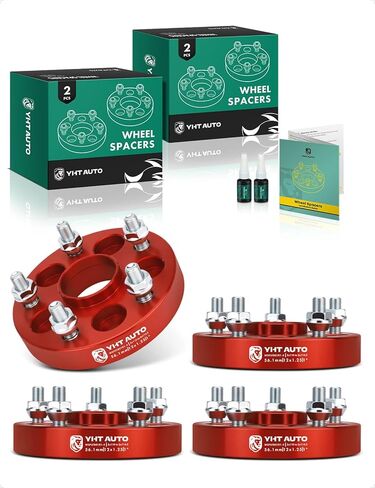 YHTAUTO 5x100 إلى 5x114.3 مم محولات العجلات المركزية 1 بوصة متوافقة مع سوبارو، ساب، سليل، موديلات تويوتا، فواصل الإطارات الخارجية مع مسامير M12x1.25، 56.1 مم محور تتحمل 5 عروة 4 قطع فواصل عجلات فضية in Saudi Arabia
