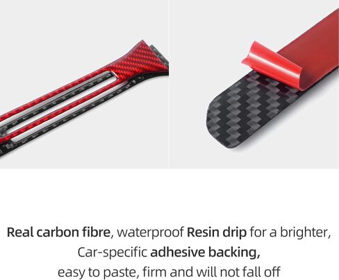 BETTERHUMZ Co-Pilot Panel Sticker Compatible with Ford Mustang 2024 2025 Carbon Fiber Decoration Strip Passenger Side Interior Accessories (Red) in Saudi Arabia