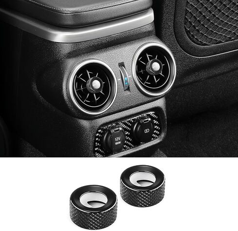 Aluminum Car Radio Audio Volume Adjustment Knob Cover,Dashboard Dash Air Conditioner Vent Knob Cover Compatible with Kia Stinger 2018-2023 Accessories (Black, 5 PCS) in Saudi Arabia
