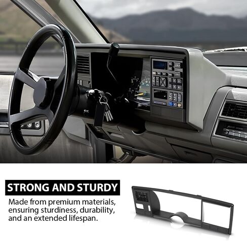 G-PLUS Speedometer Dash Bezel Tirm Panel Compatible with Chevy Silverado GMC Sierra Truck 1988 1989 1990 1991 1992 1993 1994 (Black ABS Plastic) in Saudi Arabia