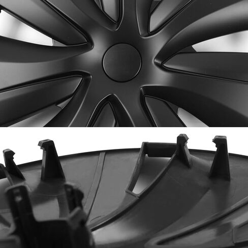 FREEMOTOR802 Compatible with 2024-2025 Tesla Model 3 18" Wheel Cover Hubcaps Rim, Matte Black S Style ABS Whirlwind Shaped Hub Cap Full Rim Replacement 4 Pieces in Saudi Arabia