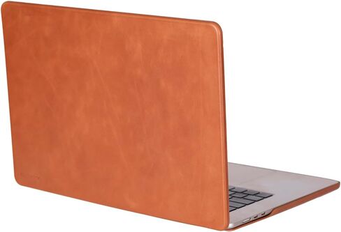 حافظة بلاك بروك الفاخرة المصنوعة من الجلد المحبب بالكامل لجهاز ابل ماك بوك برو 16 بوصة، أغطية جلدية علوية وسفلية للحماية (أسمر، ماك بوك برو 16 بوصة) in Kuwait