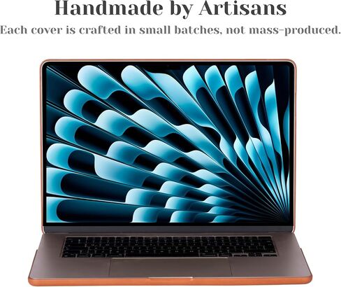 حافظة بلاك بروك الفاخرة المصنوعة من الجلد المحبب بالكامل لجهاز ابل ماك بوك برو 16 بوصة، أغطية جلدية علوية وسفلية للحماية (أسمر، ماك بوك برو 16 بوصة) in Kuwait