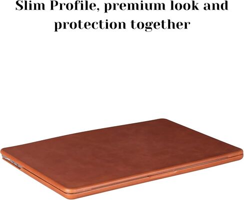 حافظة بلاك بروك الفاخرة المصنوعة من الجلد المحبب بالكامل لجهاز ابل ماك بوك برو 16 بوصة، أغطية جلدية علوية وسفلية للحماية (أسمر، ماك بوك برو 16 بوصة) in Kuwait