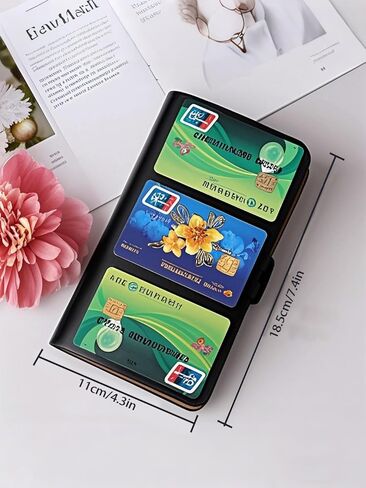 Credit Card Holder Business Card Organizer, with 96 Card Slots Credit Card Protector, 1 Pack Coffee in Saudi Arabia