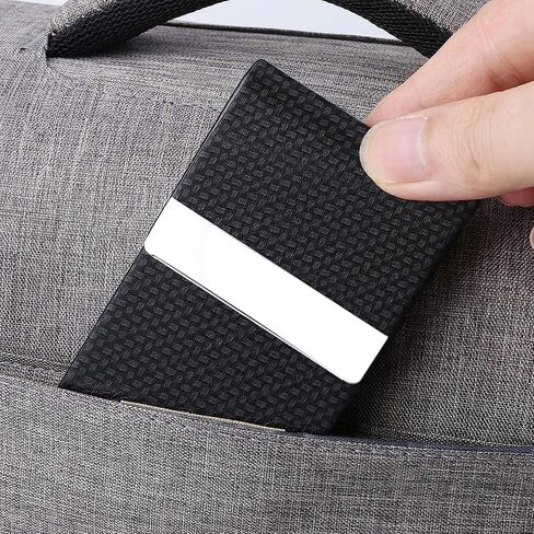 Generic حاملة بطاقات العمل، جلد PU، بني، حجب RFID، إغلاق مغناطيسي in Saudi Arabia