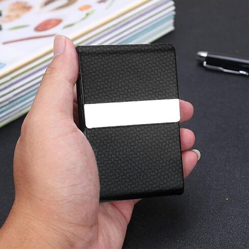 Generic حاملة بطاقات العمل، جلد PU، بني، حجب RFID، إغلاق مغناطيسي in Saudi Arabia