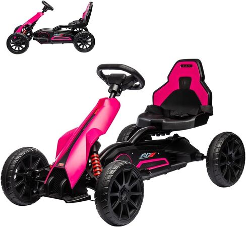12V Electric Drift Kart for Kids, 7Ah Battery Powered, 35W Motor with Adjustable Speed, Safety Belt, and Shock Absorber; Maximum Load of 66 Lbs Electric Car Toy(Pink in Saudi Arabia