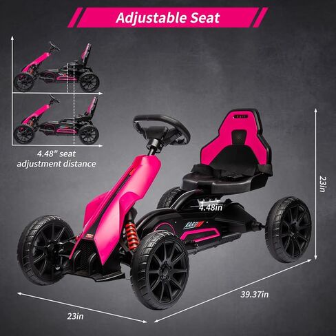 12V Electric Drift Kart for Kids, 7Ah Battery Powered, 35W Motor with Adjustable Speed, Safety Belt, and Shock Absorber; Maximum Load of 66 Lbs Electric Car Toy(Pink in Saudi Arabia