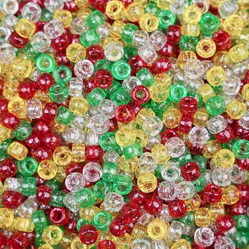 Christmas Tri Beads(2400pcs), Red Green White Triangle Beads for Xmas Holiday Tree and Snowman Decorations, Craft Wreath, Candy Cane Beaded Ornament Kit, Christmas Party Decoration in Saudi Arabia