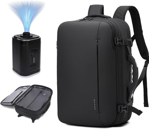 BANGE Air Compression System Backpack with electronic scaleVacuum Compression Travel Backpack,Expandable Backpacks with Pump for Airplanes (With Air Pump) in Saudi Arabia