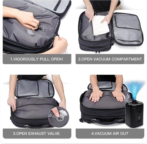 BANGE Air Compression System Backpack with electronic scaleVacuum Compression Travel Backpack,Expandable Backpacks with Pump for Airplanes (With Air Pump) in Saudi Arabia
