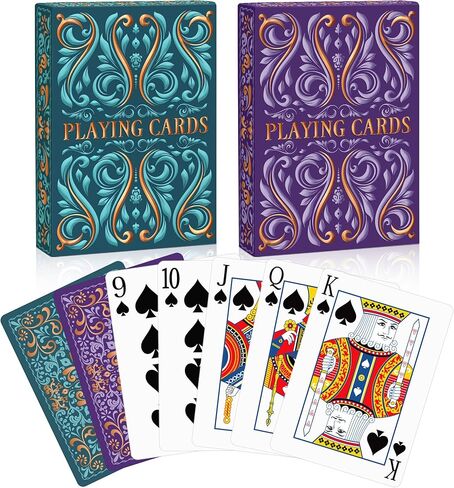 Playing Cards 2 Pack, Deck of Cards, Standard Playing Cards for Adult, Premium Poker Card Set, Deck of Playing Card for Blackjack,Euchre,Canasta,Family Game Night,Party Games (Blue & Purple) in Kuwait