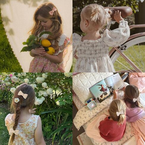 ربطات شعر للفتيات الصغيرات مع فيونكات من الكتان ديزي، 12 قطعة من أربطة الشعر المصنوعة من النايلون المرن بدون ضرر، حوامل ذيل الحصان، إكسسوارات شعر صغيرة هدايا للفتيات والأطفال، شعر سميك ورقيق in Kuwait