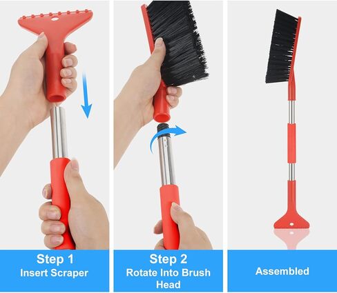 Car Snow Brush - 2-in-1 Ice Scraper, Long Handle for Roof & Windshield in Saudi Arabia