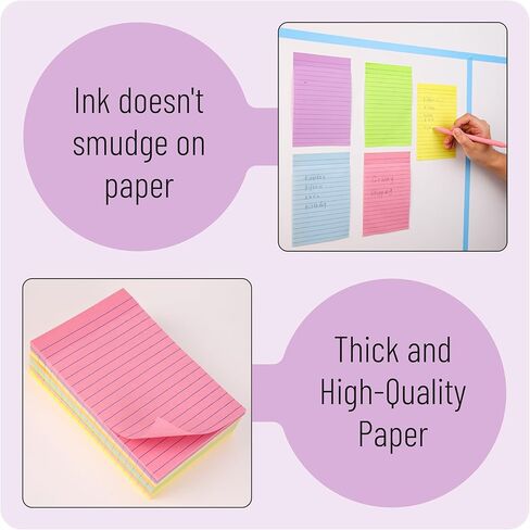 Mr. Pen- Lined Sticky Notes Set,16 Pads, 4"x6" and 3"x3", 720 Sheets, Pastel Colors, Sticky Notes with Lines in Saudi Arabia