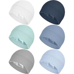 6 قطع من قبعات الأطفال حديثي الولادة المبطنة بالساتان، قبعة صغيرة مبطنة بالحرير والساتان للأطفال حديثي الولادة، قبعة مستشفى للأطفال الرضع والبنات والأولاد، قبعات من عمر 0 ​​إلى 6 أشهر in Kuwait