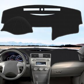 حصيرة غطاء لوحة القيادة لسيارة Toyota Camry 2018 2019 2020 2021 2022 2023 2024 ملحقات مخصصة مناسبة لغطاء لوحة القيادة واقي من السيليكون والبوليستر (أسود) in Kuwait