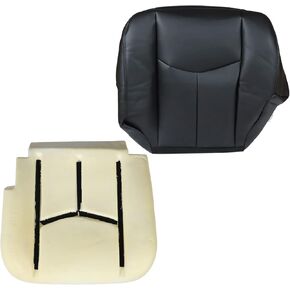 WFLNHB Front Driver Bottom Leather Seat Cover and Sponge Cushion Replacement for Chevy Silverado 2003-2007 Black in Kuwait