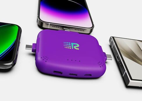 Universe 3 in 1 Portable Charger – 3300mah, 2.4A High-Speed Fast Charging Compatible with iPhone and Android Lightning, Type C, Micro-USB Charges 3 Devices at a Time Pre-Charged RC33 Blue in Saudi Arabia