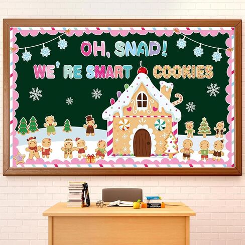 عيد الميلاد الزنجبيل نشرة مجلس الزينة مجموعة مع الحدود لطيف الرجال الزنجبيل لفصل الشتاء عيد الميلاد عطلة الزنجبيل منزل القواطع للفصل المدرسة الفصول الدراسية لوحة الإعلانات in Kuwait