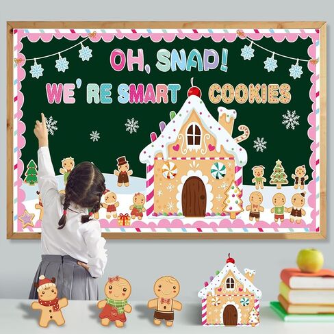 عيد الميلاد الزنجبيل نشرة مجلس الزينة مجموعة مع الحدود لطيف الرجال الزنجبيل لفصل الشتاء عيد الميلاد عطلة الزنجبيل منزل القواطع للفصل المدرسة الفصول الدراسية لوحة الإعلانات in Kuwait