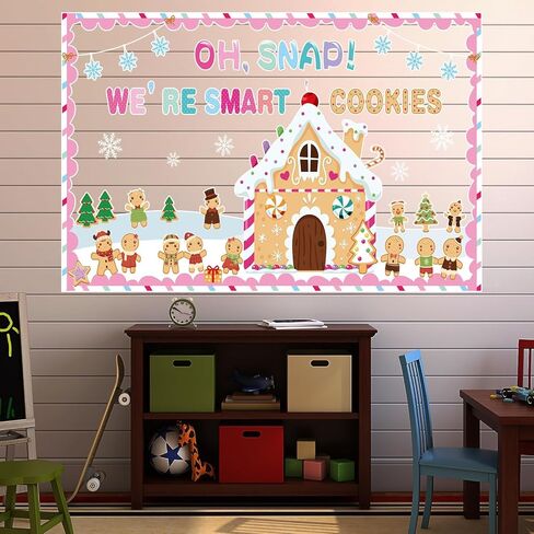 عيد الميلاد الزنجبيل نشرة مجلس الزينة مجموعة مع الحدود لطيف الرجال الزنجبيل لفصل الشتاء عيد الميلاد عطلة الزنجبيل منزل القواطع للفصل المدرسة الفصول الدراسية لوحة الإعلانات in Kuwait