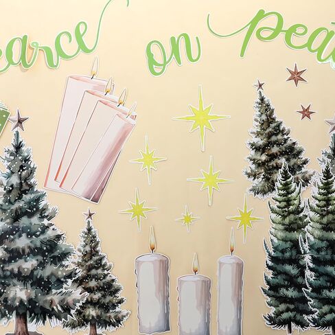 Christmas Theme Party Bulletin Board Sets Decorations Peace on Earth Bulletin Board Decorations Set Xmas Theme Party Paper Cutouts for Kids Students Classroom School Office Home Holiday Wall Decors in Saudi Arabia