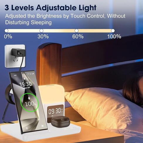 شاحن لاسلكي قابل للطي، وسادة شحن مغناطيسية 3 في 1 لأجهزة Apple المتعددة المتوافقة مع iWatch 8/SE/7/6/5/4/3/2، وiPhone 14/13/12 Pro/Max، وAirPods 3/2 /برو (أسود) in Kuwait