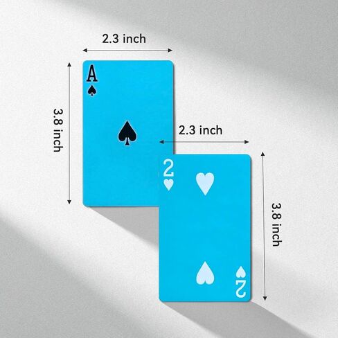 2 Decks Blue Playing Cards, Blue Deck of Cards, Easy to Shuffle, Paper Poker, Party Supplies, Gift Idea in Saudi Arabia
