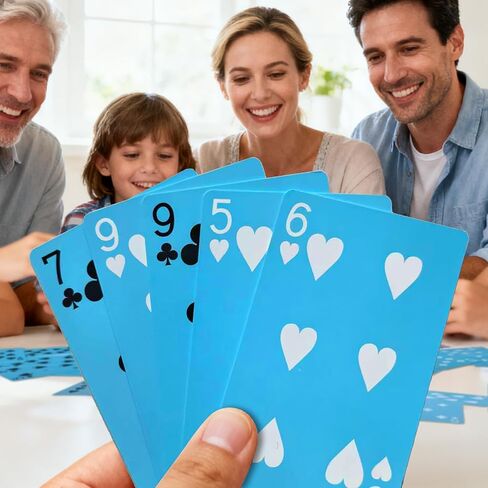 2 Decks Blue Playing Cards, Blue Deck of Cards, Easy to Shuffle, Paper Poker, Party Supplies, Gift Idea in Saudi Arabia