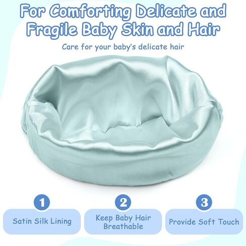 6 قطع من قبعات الأطفال حديثي الولادة المبطنة بالساتان، قبعة صغيرة مبطنة بالحرير والساتان للأطفال حديثي الولادة، قبعة مستشفى للأطفال الرضع والبنات والأولاد، قبعات من عمر 0 ​​إلى 6 أشهر in Kuwait