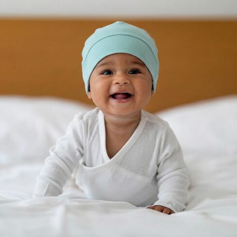 6 قطع من قبعات الأطفال حديثي الولادة المبطنة بالساتان، قبعة صغيرة مبطنة بالحرير والساتان للأطفال حديثي الولادة، قبعة مستشفى للأطفال الرضع والبنات والأولاد، قبعات من عمر 0 ​​إلى 6 أشهر in Kuwait