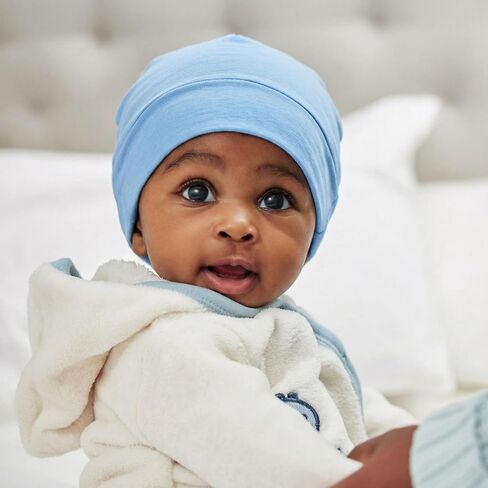 6 قطع من قبعات الأطفال حديثي الولادة المبطنة بالساتان، قبعة صغيرة مبطنة بالحرير والساتان للأطفال حديثي الولادة، قبعة مستشفى للأطفال الرضع والبنات والأولاد، قبعات من عمر 0 ​​إلى 6 أشهر in Kuwait