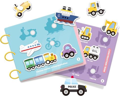 Toddler Busy Book with 8 Color Pens | Montessori Busy Board | Velcro Rip Off Toddler Activity Book | Early Learning Books for Kids | Educational Gifts for Boys & Girls Ages 3+ Years Old in Saudi Arabia