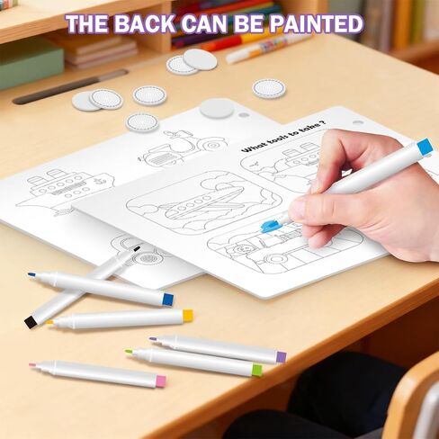 Toddler Busy Book with 8 Color Pens | Montessori Busy Board | Velcro Rip Off Toddler Activity Book | Early Learning Books for Kids | Educational Gifts for Boys & Girls Ages 3+ Years Old in Saudi Arabia