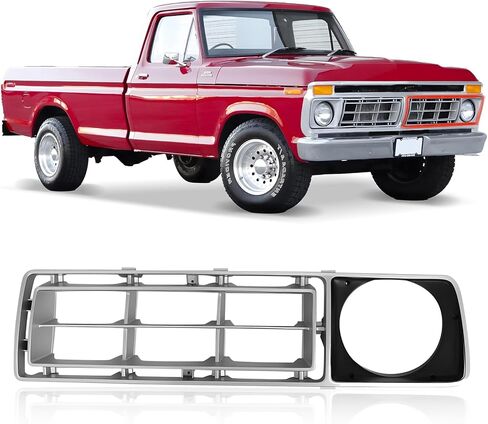 CarPartsDepot Front Grille Grill Compatible With 1999-2003 F150 F250 1999 Pickup Truck Chrome Frame/Black Honeycomb Insert FO1200404 3L3Z8200BB 4WD in Saudi Arabia