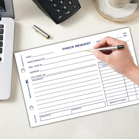 Check Request Form – for Record Requests and Approvals in Car Dealerships – 1-Part 20# White Paper Form - Ideal for Organized Filing Systems - 8-1/2" x 5-1/2" - 4 Pad (Packaged 100 Per Pad) in Saudi Arabia