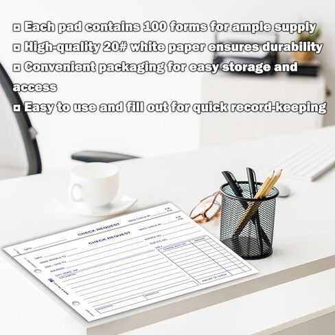 Check Request Form – for Record Requests and Approvals in Car Dealerships – 1-Part 20# White Paper Form - Ideal for Organized Filing Systems - 8-1/2" x 5-1/2" - 4 Pad (Packaged 100 Per Pad) in Saudi Arabia