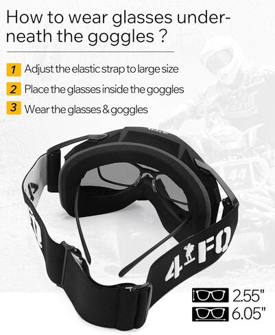 Motocross & Mountain Bike Goggles - MX MTB Racing Protective Eyewear, ATV Dirt Bike Gear for Men & Women, UV400 Protection Dustproof Anti-Scratch Impact Resistant Lens - Anti-Slip Strap in Saudi Arabia